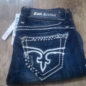 Rock Revival Women's 26 Skinny Charlotte Bejeweled Shimmer Embroidered NWT